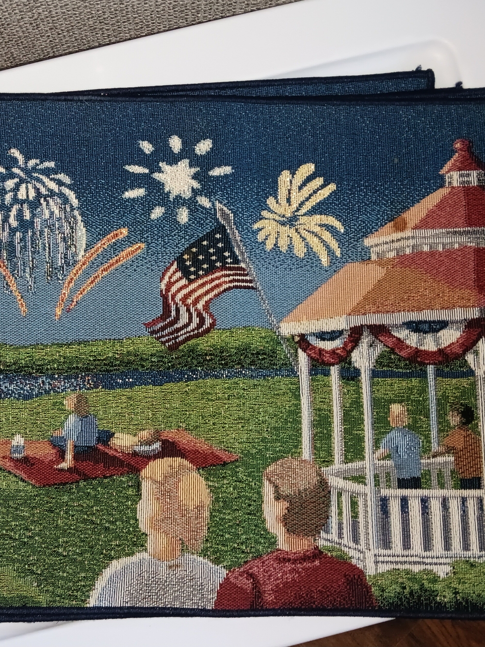 Patriotic Placemats with Fireworks and American Flag, Set Of 4